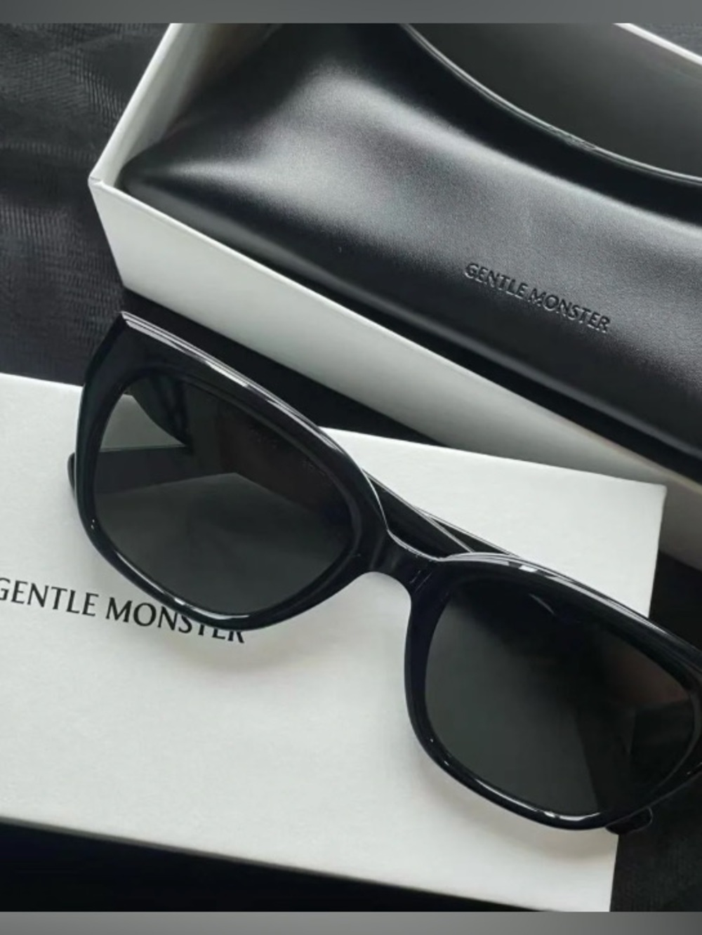 Gentle Monster Black Oversized Square Sunglasses